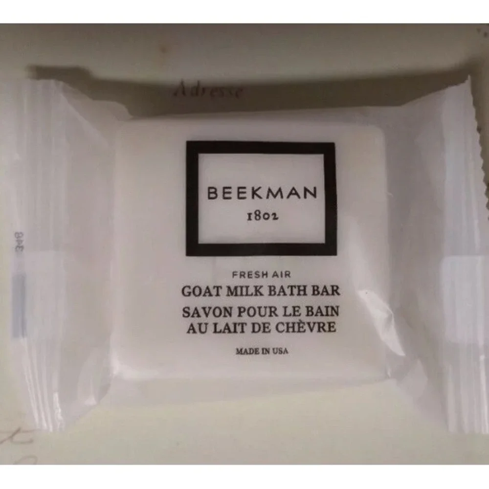 4 BEEKMAN 1802 Goat Milk Bath Bars 2 oz Fresh Air Individually Sealed Sanitary
